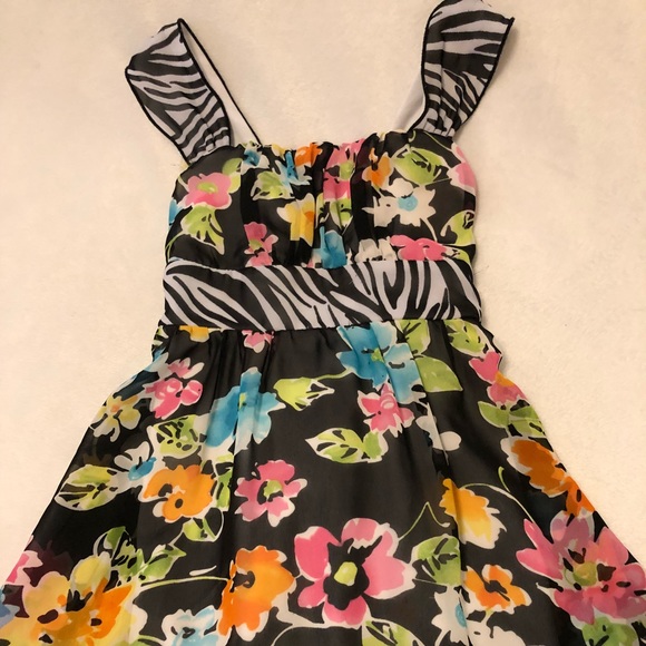Bonnie Jean 4t Zebra Floral Girls Dress - Picture 3 of 7